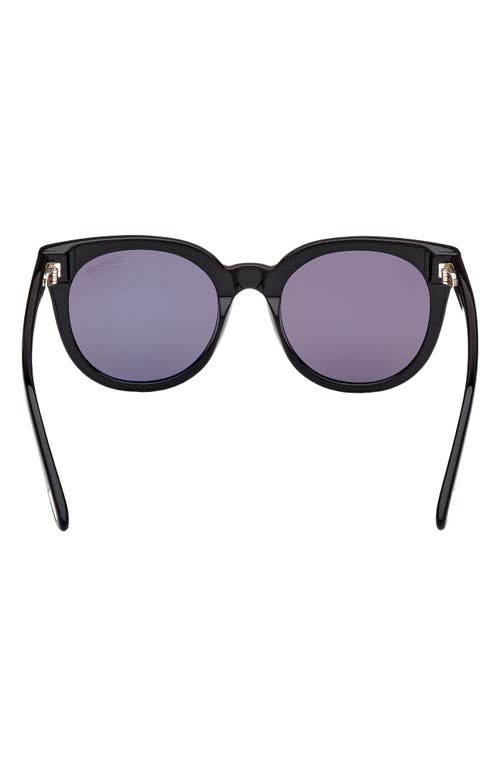 Shop Tom Ford Moira 53mm Polarized Butterfly Sunglasses In Shiny Black/smoke