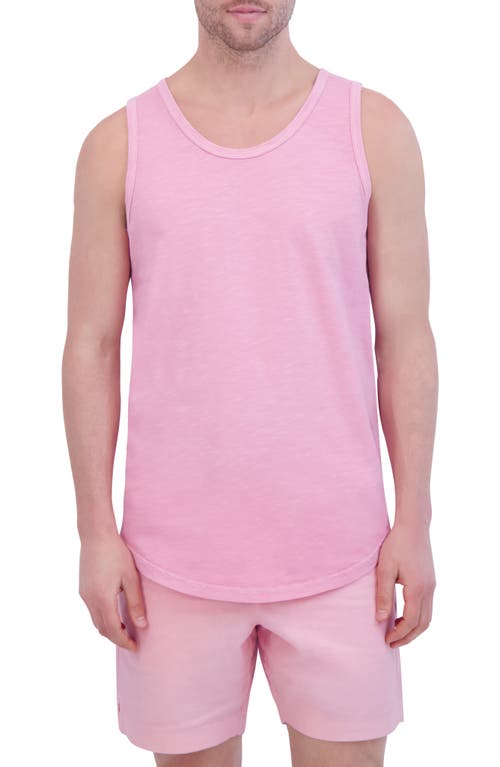 Sunfaded Slub Scallop Tank Top in Candy Pink