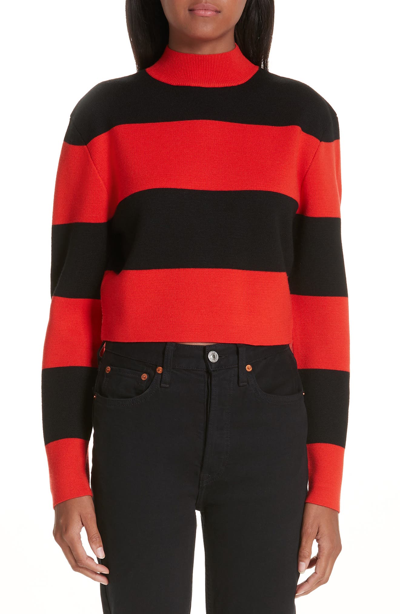 Victor Glemaud Stripe Wool Sweater, Red