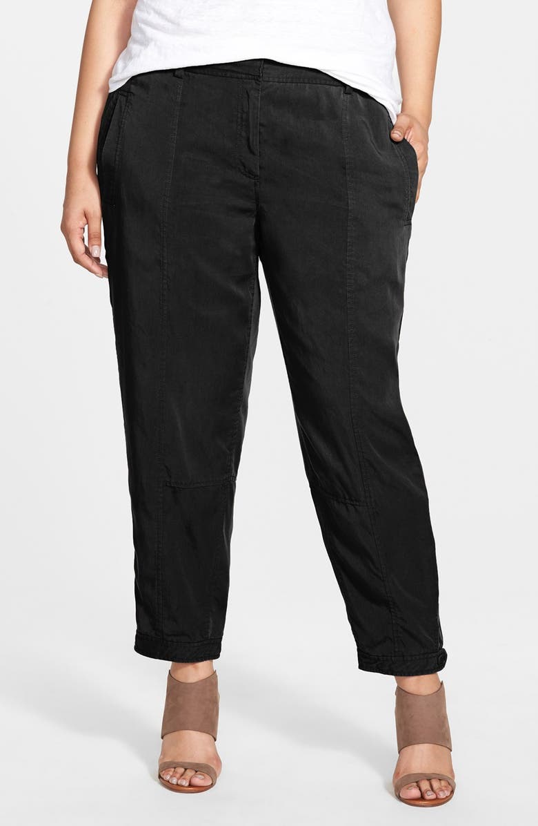 Eileen Fisher Tencel Button Tab Cuff Ankle Pants (Plus Size) | Nordstrom
