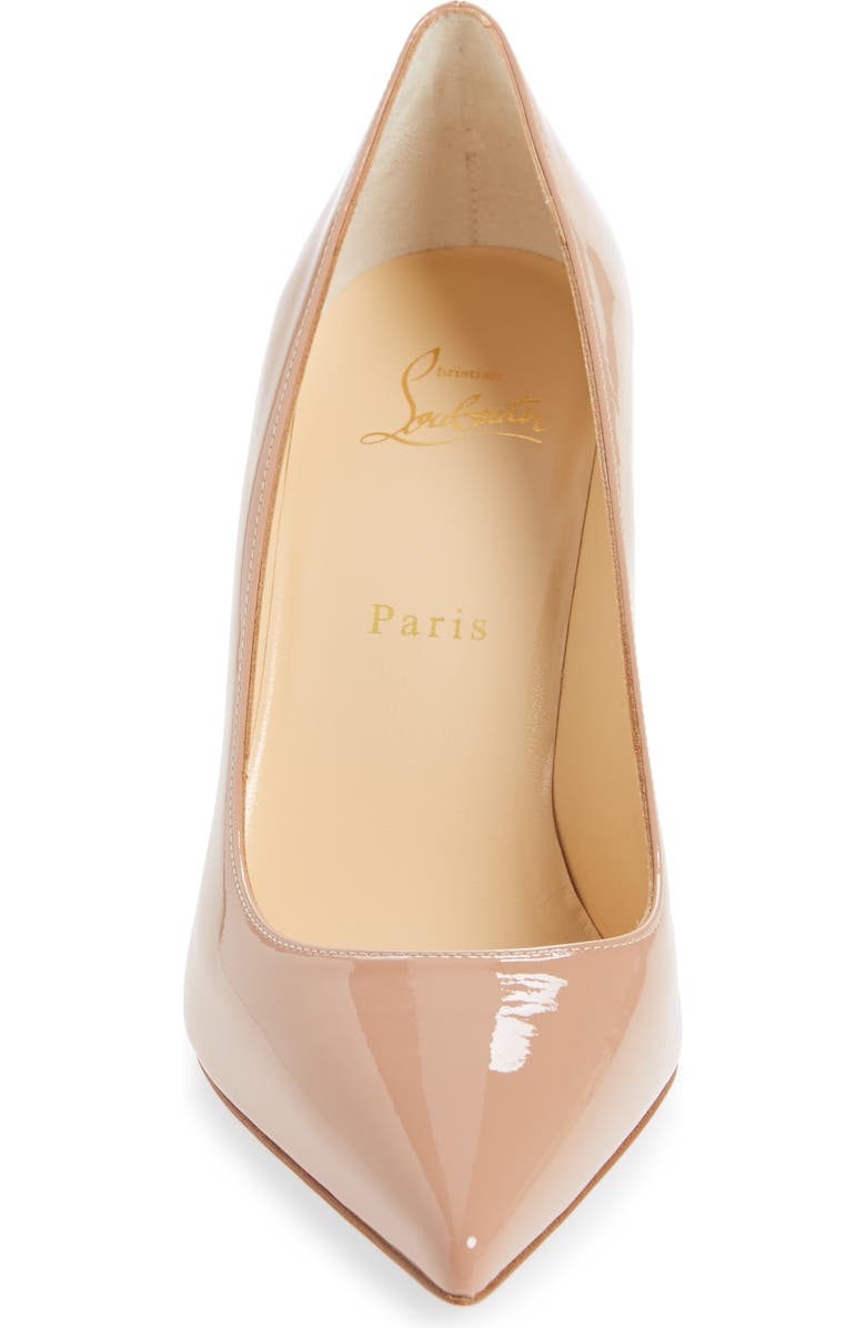 Christian Louboutin Kate Pointed Toe Patent Leather Pump, Alternate, color, Nude