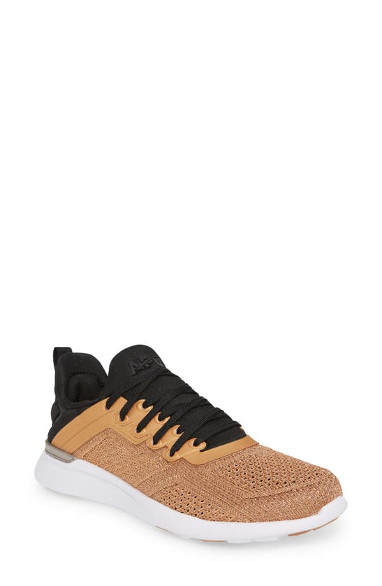 Apl Athletic Propulsion Labs Techloom Tracer Knit Training Shoe In Rose Gold / Black / White