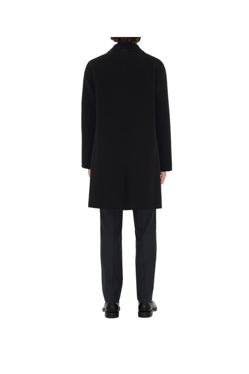 Burberry Wool Mid-length Car Coat In Black/snug