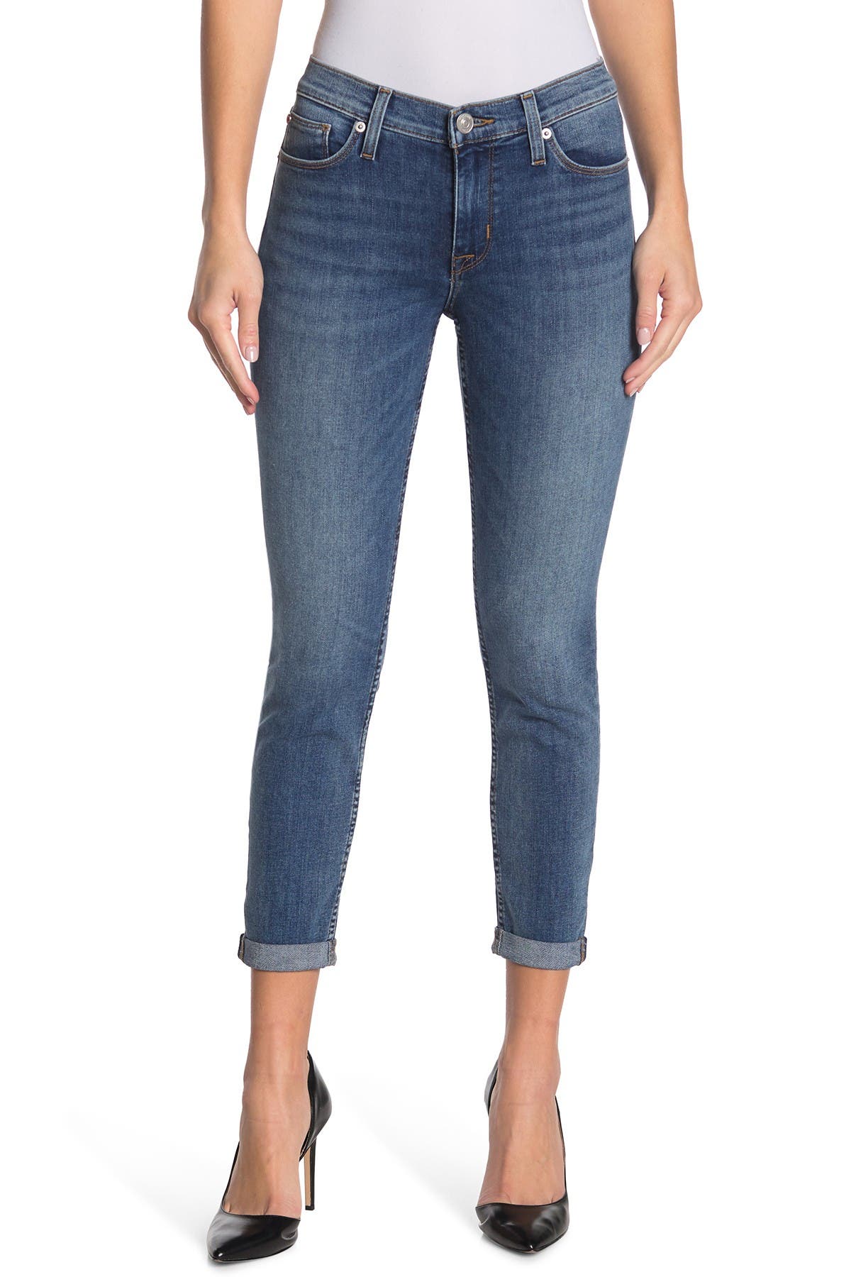 skinny cuffed jeans