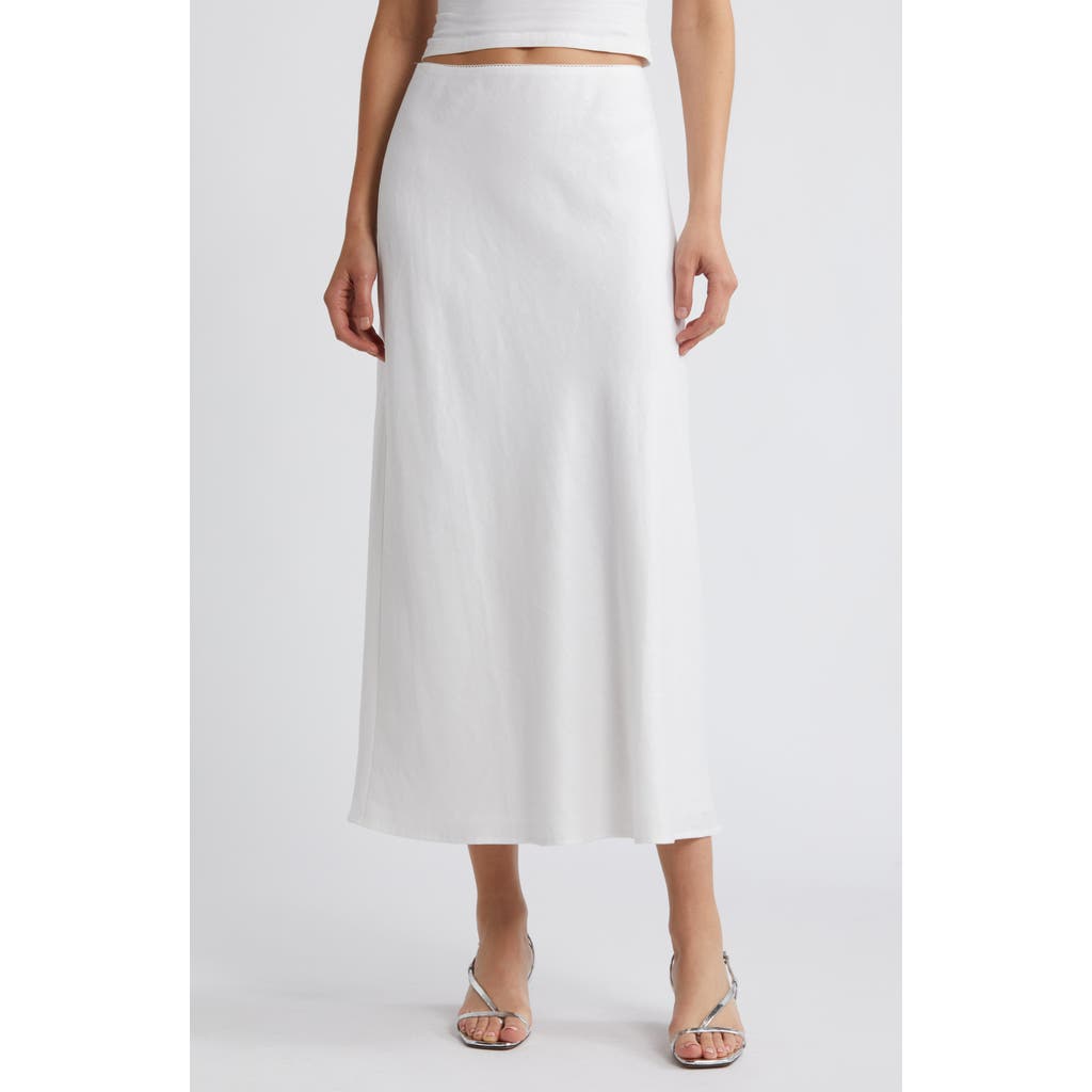 Reformation Layla Linen Skirt In White