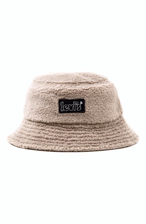 levi's Faux Shearling Bucket Hat in Regular Khaki