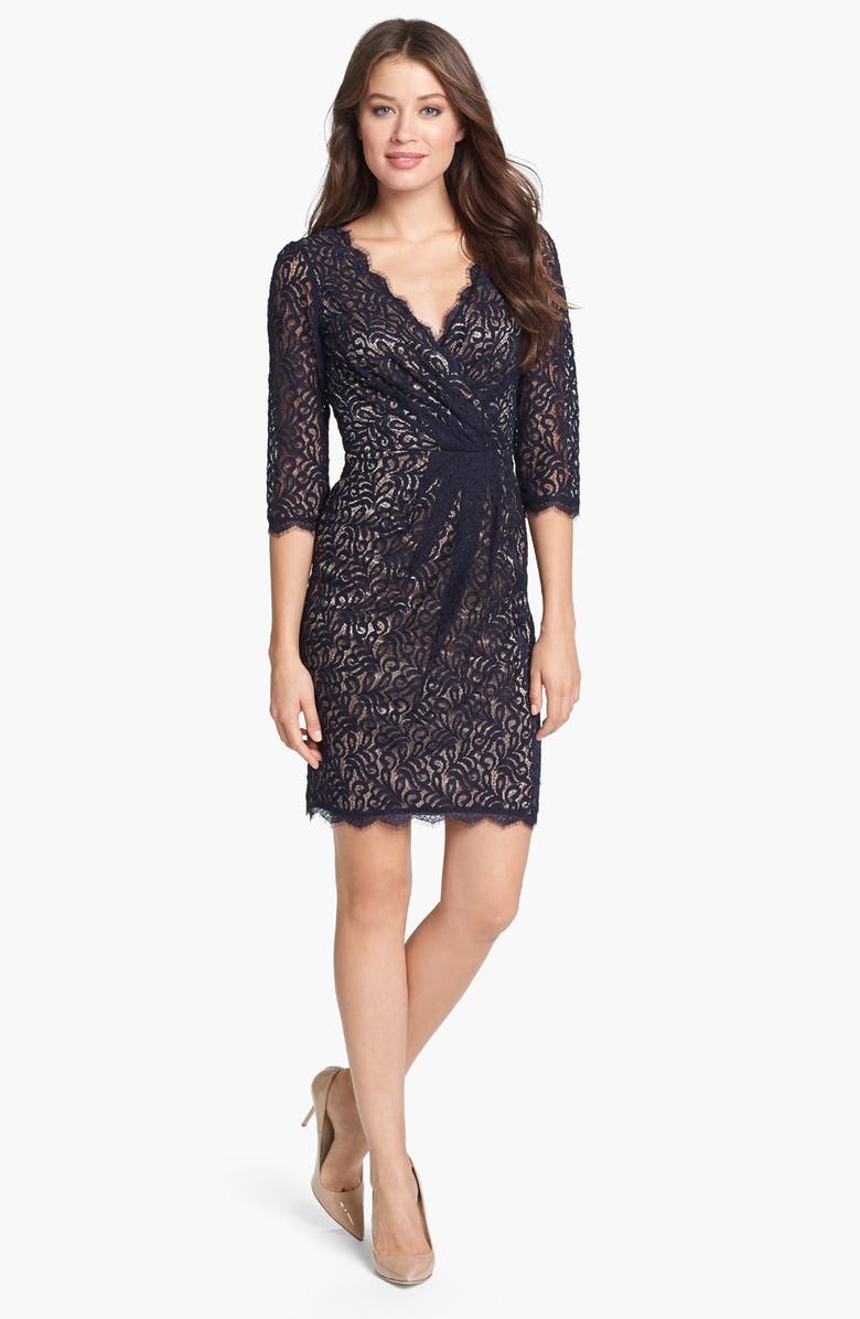 Adrianna Papell Lace Faux Wrap Dress | Nordstrom