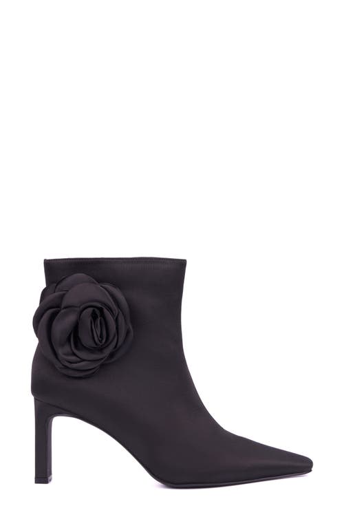 New York And Company Mckenna Floral Appliqué Bootie In Black