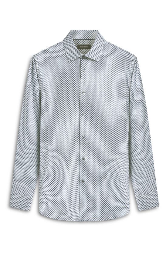 Shop Bugatchi James Ooohcotton® Geo Print Button-up Shirt In Turquoise