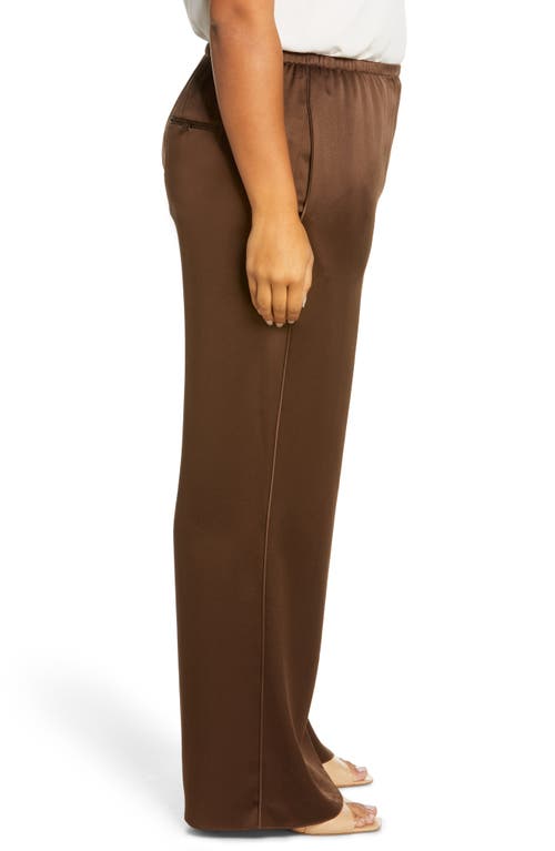 Vince Silk Pajama Pants In Black Almond