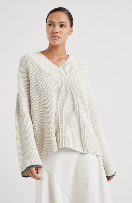 Shop Brunello Cucinelli Cotton Sweater In Butter