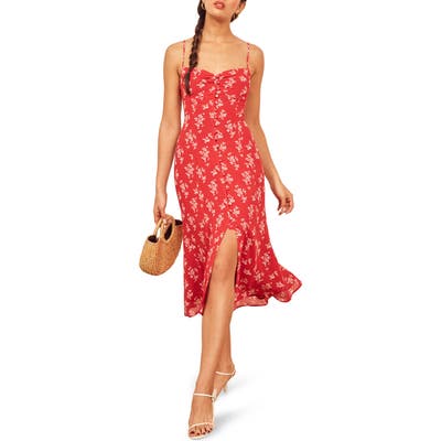Reformation Cybill Button Front Sundress, Red