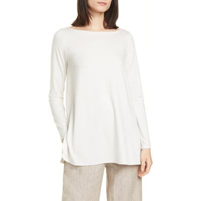 Eileen Fisher Ballet Neck Long Sleeve Tunic, Ivory
