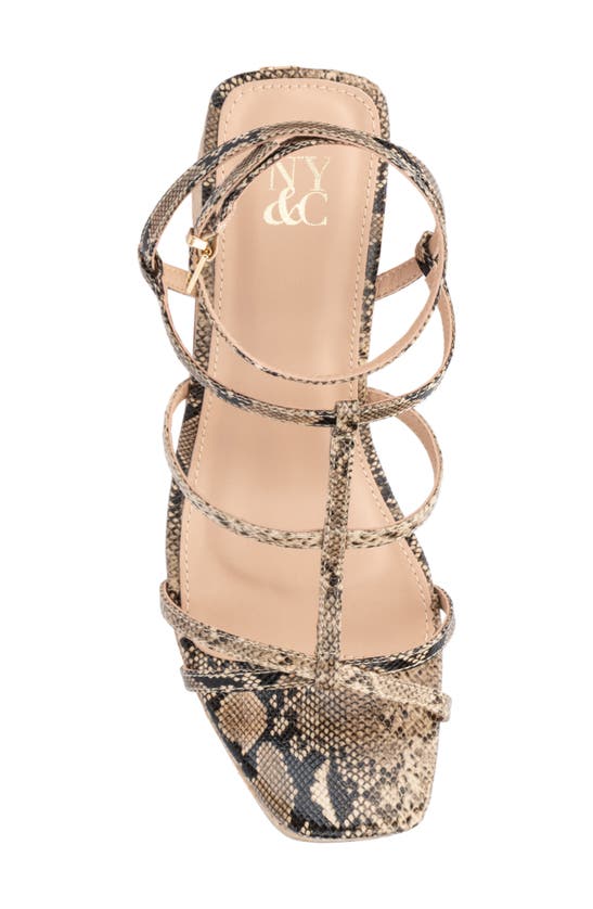 New York And Company Abla Platform Wedge Sandal In Dark Tan