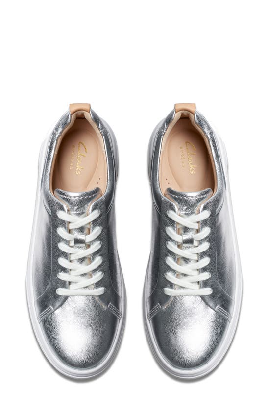 Shop Clarks Hollyhock Walk Sneaker In Silver Leather