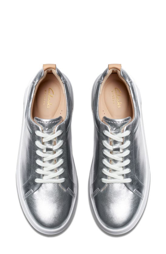 Clarks Hollyhock Walk Sneaker In Silver Leather