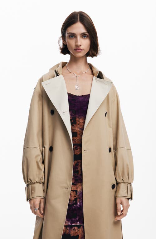 Shop Desigual Colonia Cotton Trench Coat In Brown