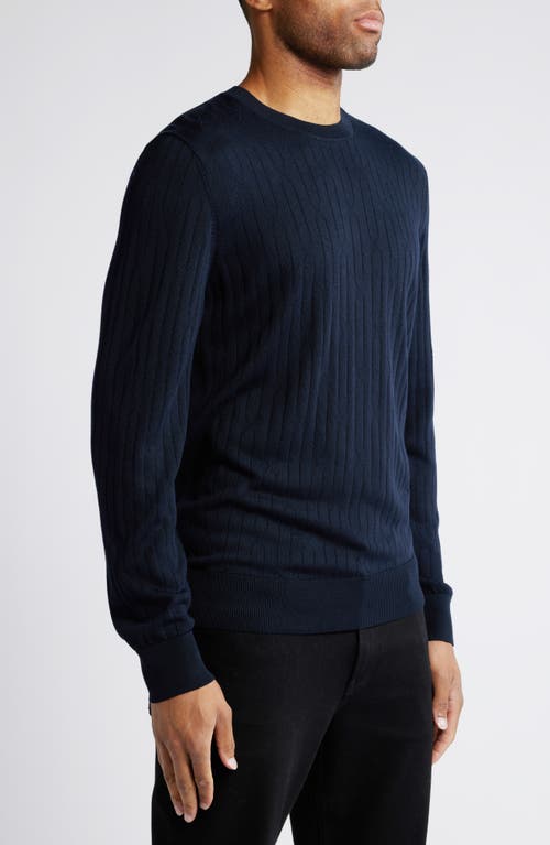 Shop Hugo Boss Boss Dominio Silk Sweater In Dark Blue