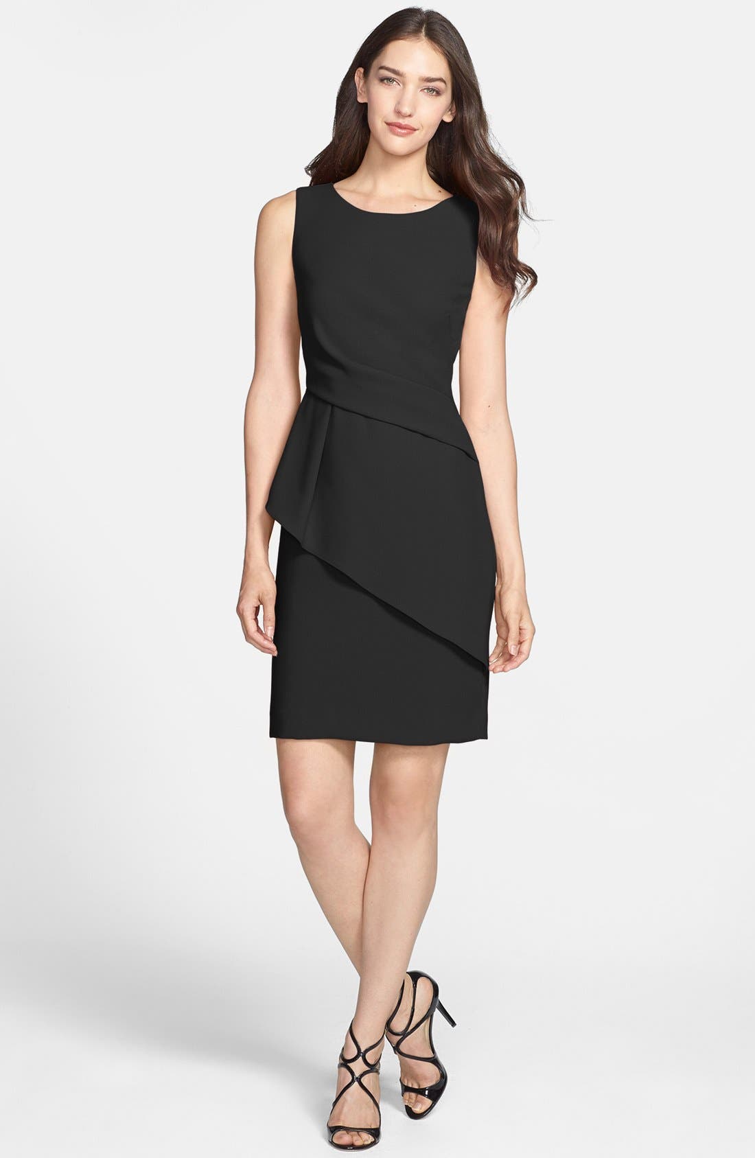 IVANKA TRUMP,
                                                Asymmetrical Peplum Sheath Dress,
                                                Main thumbnail 1, color,
                                                001