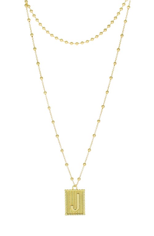 Initial B Dot Layered Pendant Necklace in Gold - J