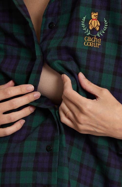 CACHE COEUR CACHE COEUR TEDDY PLAID MATERNITY SLEEP SHIRT