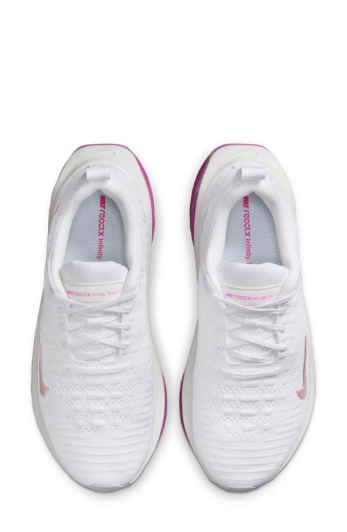 Shop Nike Infinityrn 4 Running Shoe In White/bronze/fuchsia