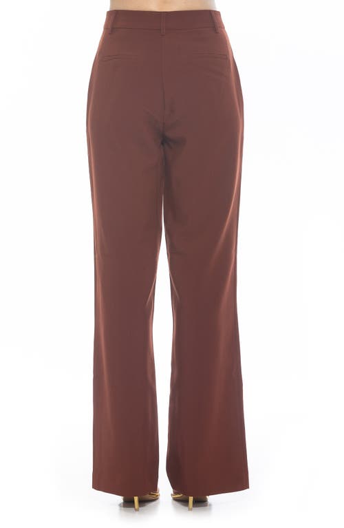 Alexia Admor Ellie Pleated Wide Leg Pants In Brown