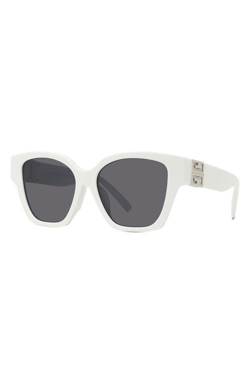 Shop Givenchy 4g 56mm Square Sunglasses In Ivory/smoke Mirror