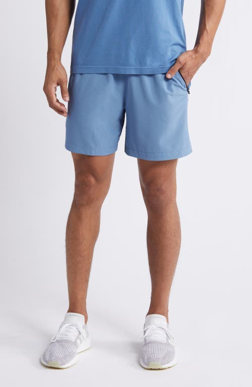 Shop Zella Racquet 6-inch Athletic Shorts In Blue Coronet