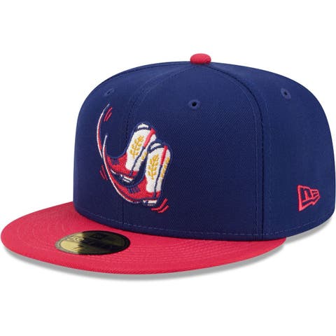 Men's New Era Navy Jacksonville Jumbo Shrimp Authentic Collection Road  59FIFTY Fitted Hat