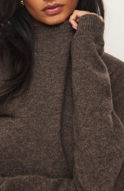 Reformation Cashmere Boyfriend Sweater Walnut In Walnut