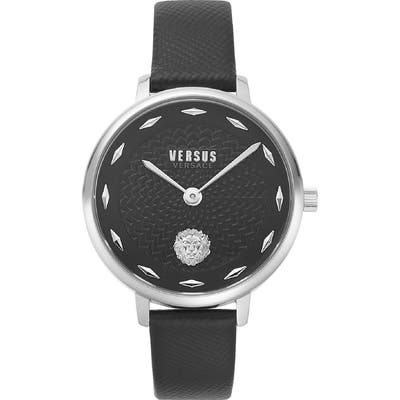 Versus Versace La Villette Leather Strap Watch,
