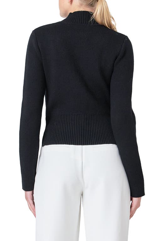Endless Rose Zip Detail Sweater In Black