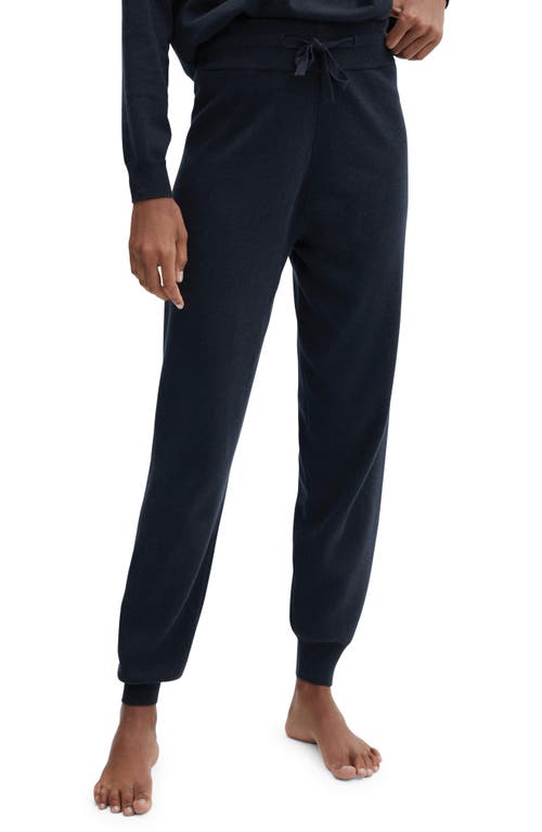 MANGO Cotton & Linen Joggers Navy at Nordstrom,