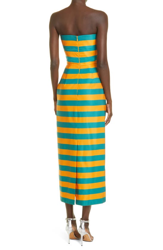 BRANDON MAXWELL THE KADY STRIPE STRAPLESS SILK & WOOL COCKTAIL DRESS