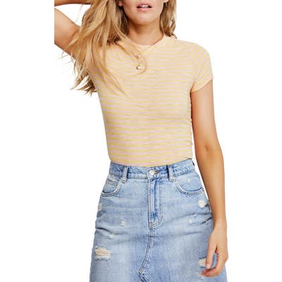 Free People Night Sky Stripe Tee, Coral