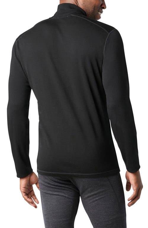 Smartwool Classic Thermal Merino Base Layer Quarter Zip Pullover In Black