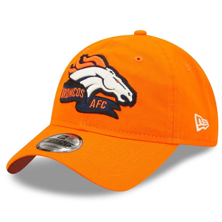 Youth New Era Orange Denver Broncos 2022 Sideline Adjustable 9TWENTY Hat