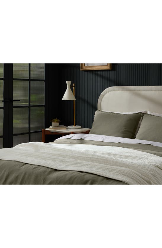 Parachute Cloud Cotton & Linen Gauze Bed Blanket In Cream