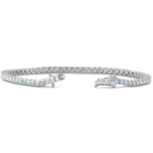 Shop Bliss Diamond 4 Carat Tw Round Cut Diamond Tennis Bracelet 14k Gold Lab Grown In 14k White Gold