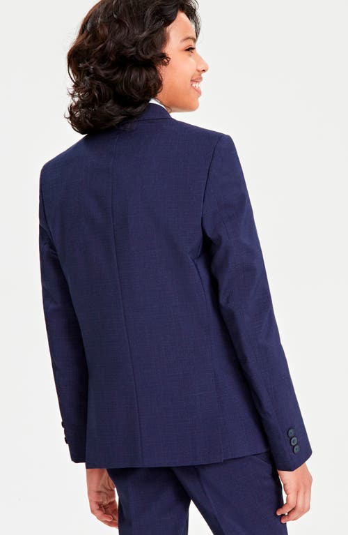 Andrew Marc Kids' Dark Blue Check Suit In Dark Blue