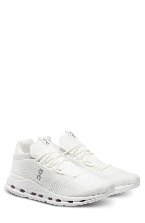 On Cloudnova Sneaker In Undyed-white/white