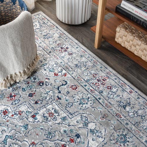 Jonathan Y Modern Persian Vintage Medallion Area Rug In Light Gray/multi