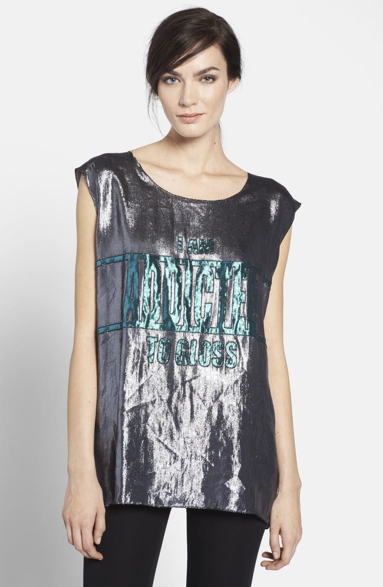 Lanvin 'I Am Addicted to Gloss' Lamé Top | Nordstrom
