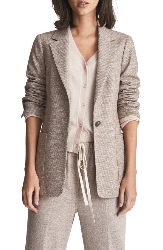 REISS BLAKE CHECK WOOL & COTTON BLAZER