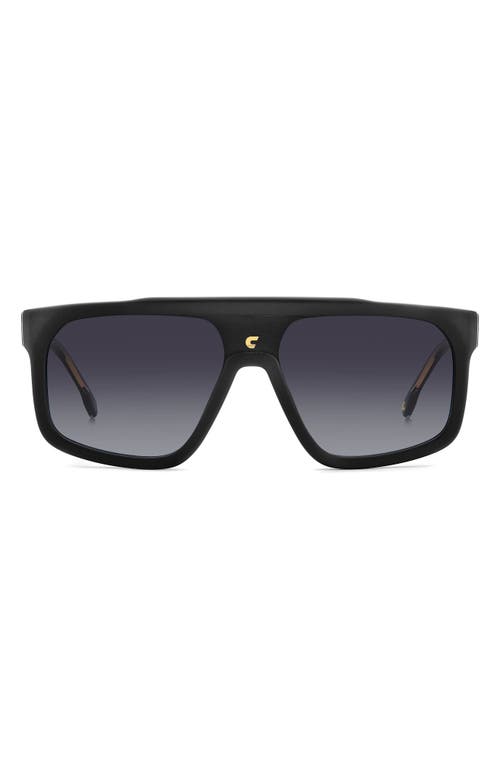 59mm Flat Top Sunglasses in Matte Black/Grey Shaded