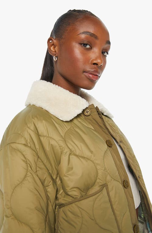 Shop Mother The Army Brat Quilted Water Resistant Faux Fur Collar Jacket In Rank And File