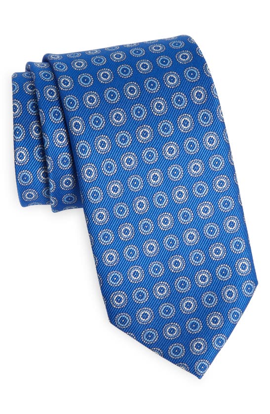 Shop David Donahue Neat Silk Tie In Blue
