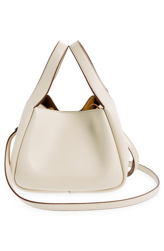 Shop Stella Mccartney Logo Faux Leather Top Handle Bag In Pure White