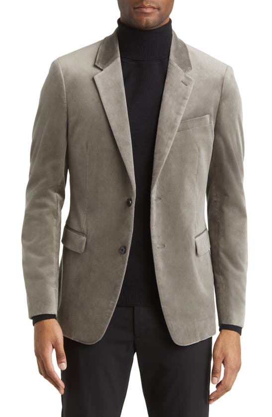 Theory Chambers Plush Velvet Slim Fit Suit Jacket In Ltgr